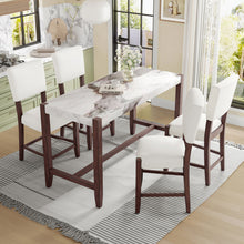 Load image into Gallery viewer, 5 Piece Counter Height Dining Set With 4 Upholstered Chairs
