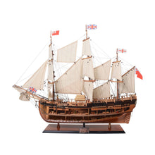 Load image into Gallery viewer, Hand Painted HMS Endeavour 1768 Open Hull Model Boat - Brown