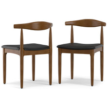 Load image into Gallery viewer, Solid Wood Dining Parsons Chairs (Set of 2) - Black / Walnut