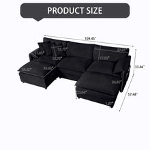 Load image into Gallery viewer, Modern Comfy Deep Seat Modular Sectional Sofa Cloud Couch With Ottoman