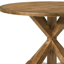 Load image into Gallery viewer, 48" Oak Wood Cross Leg Base Round Top Dining Table
