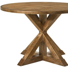 Load image into Gallery viewer, 48" Oak Wood Cross Leg Base Round Top Dining Table