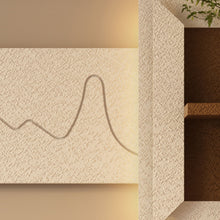 Load image into Gallery viewer, 3D LED Sandstone Wall Decor With Simulated Plants, Glass Vase & Remote Control - Light Coffee