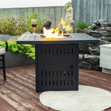 Load image into Gallery viewer, Propane Gas Fire Pit Table, 50000 Btu, Rectangular For Outside - Black