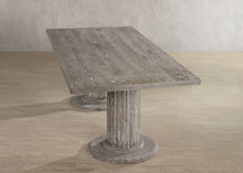 Load image into Gallery viewer, 84" Gray Wood Double Pedestal Base Dining Table