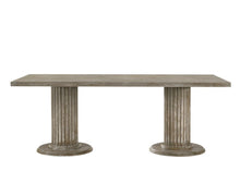 Load image into Gallery viewer, 84" Gray Wood Double Pedestal Base Dining Table