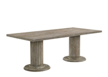 Load image into Gallery viewer, 84" Gray Wood Double Pedestal Base Dining Table