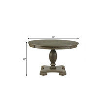 Load image into Gallery viewer, 48" Gray Wood Pedestal Base Round Top Dining Table