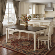 Load image into Gallery viewer, 78" Oak and Cream Wood Dining Table