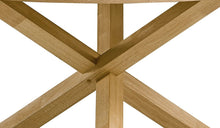 Load image into Gallery viewer, 54" Oak Wood Cross Leg Base Round Top Dining Table