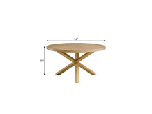 Load image into Gallery viewer, 54" Oak Wood Cross Leg Base Round Top Dining Table