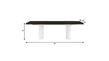 Load image into Gallery viewer, 78" Walnut and White Wood Removable Leaf Double Pedestal Base Extendable Dining Table
