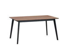Load image into Gallery viewer, 59" Walnut and Black Wood Dining Table