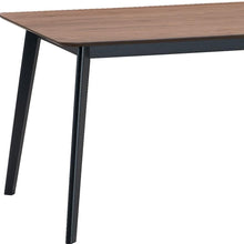 Load image into Gallery viewer, 59" Walnut and Black Wood Dining Table