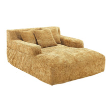 Load image into Gallery viewer, Chenille Interior Lazy Sofa Chaise Longue Armchair With 3 Pillows And Armrests