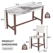 Load image into Gallery viewer, 5 Piece Counter Height Dining Set With 4 Upholstered Chairs