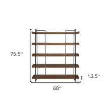 Load image into Gallery viewer, Five Tier Bookcase - Brown / Black