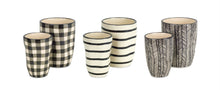 Load image into Gallery viewer, Geometric Round Pot Planters (Set of 6) - Black / Ivory