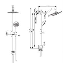 Load image into Gallery viewer, Shower System With 5 Function Rain Hand Shower And Slide Bar Combo