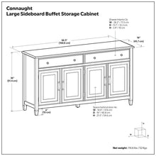 Load image into Gallery viewer, Connaught - Large Sideboard Buffet Storage Cabinet