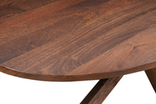 Load image into Gallery viewer, 92" Brown Solid Wood Cross Leg Base Oval Dining Table