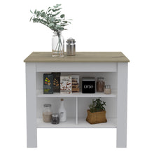 Load image into Gallery viewer, Kitchen Island With Storage - Brown / White