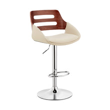 Load image into Gallery viewer, 43" Swivel Low Back Adjustable Height Bar Chair - Cream / Silver