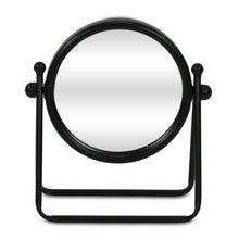 Load image into Gallery viewer, Metal Round Framed Adjustable Makeup Shaving Tabletop Mirror - Black