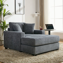 Load image into Gallery viewer, Oversized Chaise Lounger Modern Style Sofa Couch, With Pillows, Charge Station & Cup Holders