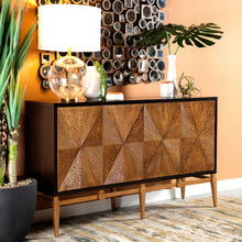 Load image into Gallery viewer, Capri - 4 Door Accent Cabinet - Brown / Gold