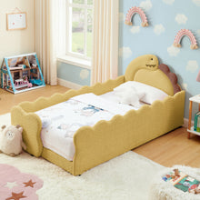 Load image into Gallery viewer, Cute Dinosaur Shaped Bed With Safety Guardrail, Toddler Frame