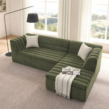 Load image into Gallery viewer, Upholstered L-Shaped Modular Sectional Sofa With Chaise, Wave-Shaped Armrest