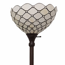 Load image into Gallery viewer, 62" Traditional Shaped Floor Lamp With Stained Glass Bowl Shade - Brown / White