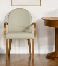 Load image into Gallery viewer, Modern Upholstered Faux Leather Dining Arm Chair - Gray