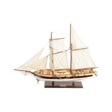 Load image into Gallery viewer, Hand Painted Model Boat Tabletop Sculpture - Brown / White