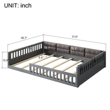 Load image into Gallery viewer, Upholstered Platform Bed With Guardrail And Pillow