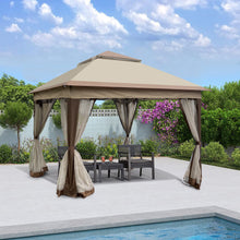 Load image into Gallery viewer, Outdoor Pop Up Gazebo Canopy With 2 Tier Soft Top And Removable Zipper Netting