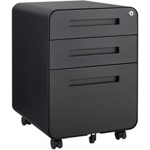 Load image into Gallery viewer, 3 Drawer Mobile File Cabinet Under Desk Office, Simple Style Versatile Storage Cabinet For Legal / Letter / A4 Files, 5 Wheel Design Anti-Tilting Cold Rolled Steel Waterproof Moisture-Proof
