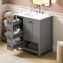 Load image into Gallery viewer, Bathroom Vanity With Sink Top, Bathroom Vanity Cabinet With 2 Doors And 2 Drawers, Open Shelf