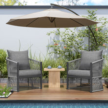 Load image into Gallery viewer, Modern Curved Aluminum Lounge Chair With Stylish Rope Weave Design And Cushioned Comfort For Outdoor