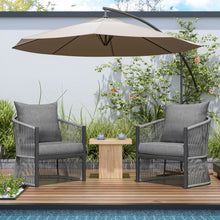 Load image into Gallery viewer, Modern Curved Aluminum Lounge Chair With Stylish Rope Weave Design And Cushioned Comfort For Outdoor
