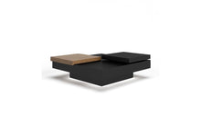Load image into Gallery viewer, Square Coffee Table With Drawer - Black And Walnut