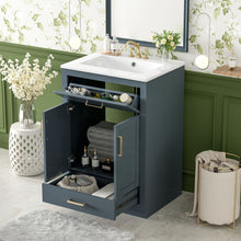 Load image into Gallery viewer, Modern Bathroom Vanity With Integrated Ceramic Sink, 2 Door Cabinet With Tip-Out Drawer