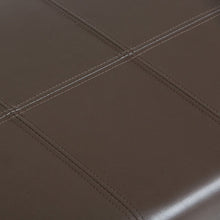 Load image into Gallery viewer, 36" Chocolate and Dark Brown Faux Leather and Solid Wood Upholstered Storage Bench With Flip Top