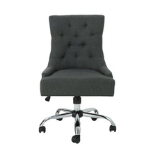 Load image into Gallery viewer, Glory Diamond Tufted Upholstered Office Chair With Rolling Casters And Sloped Arms - Dark Gray / Chrome
