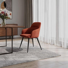Load image into Gallery viewer, Ergo Modern Dining Chair - Orange / Black / Linen