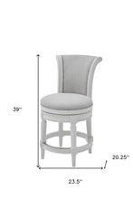 Load image into Gallery viewer, Fabric Swivel Counter Height Bar Chair - Light Gray / White