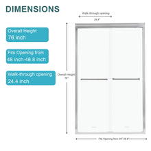 Load image into Gallery viewer, Modern Double Sliding Shower Enclosure, Tempered Glass