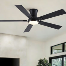 Load image into Gallery viewer, Low Profile Flush Mount Intergrated LED Ceiling Fan With Light And Reversible Quiet Motor