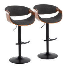 Load image into Gallery viewer, Curvo - Mid Century Modern Adjustable Barstool With Swivel & Rounded T Footrest (Set of 2)